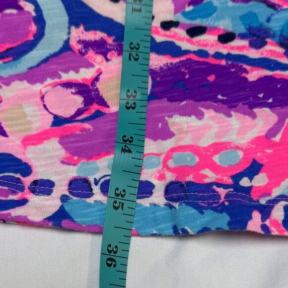 Lilly Pulitzer Sleeved Essie Dress Coral Shell Out Large, EUC - Picture 12 of 12